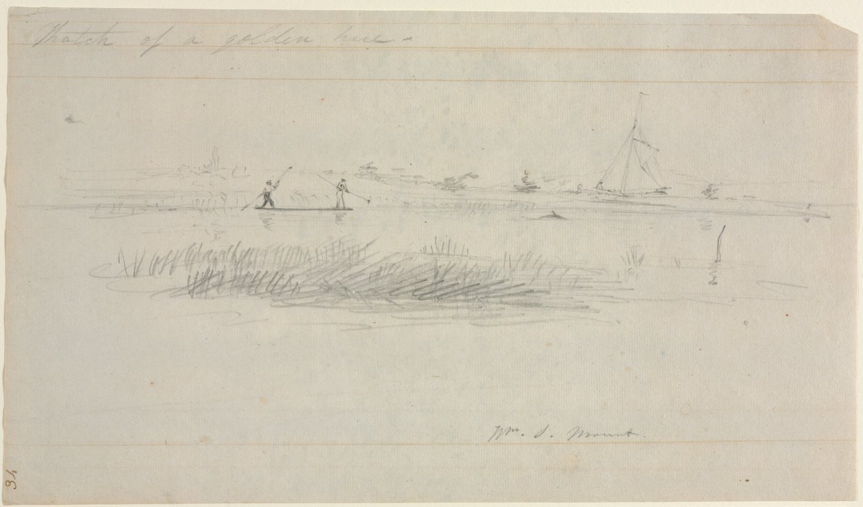 Eel Spearing v Setauket, Long Island, New York od William Sidney Mount
