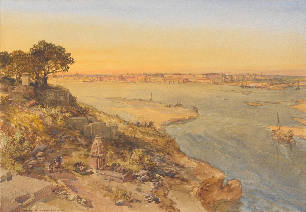 Allahabad, z pravého břehu řeky Jumna od William Simpson