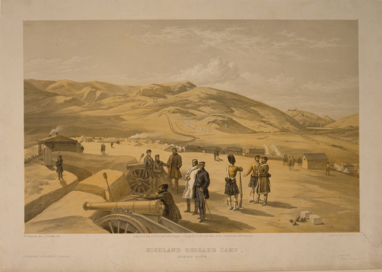 Tábor brigády Highland, 1855 od William Crimea Simpson