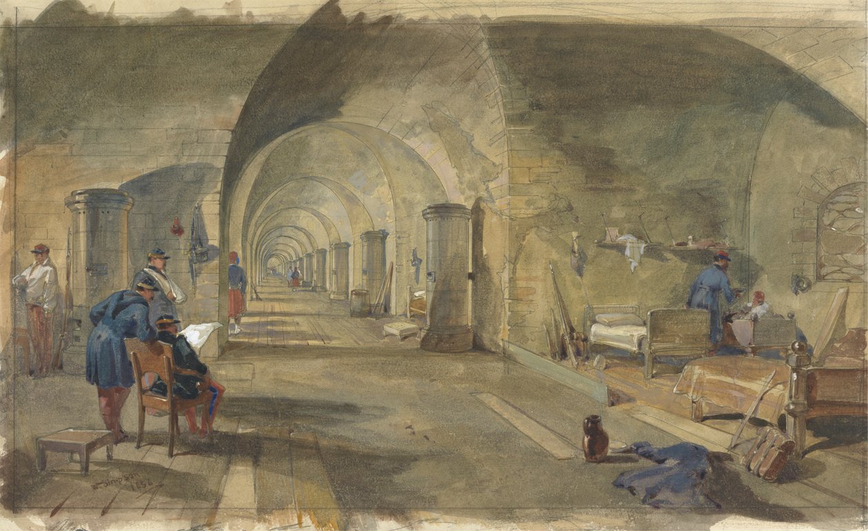 Interiér Fort Nicholas, Sebastopol, Krym od William Simpson