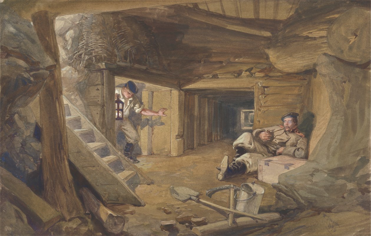 Důl v Bastion du Mat, Sebastopol, Krym od William Simpson