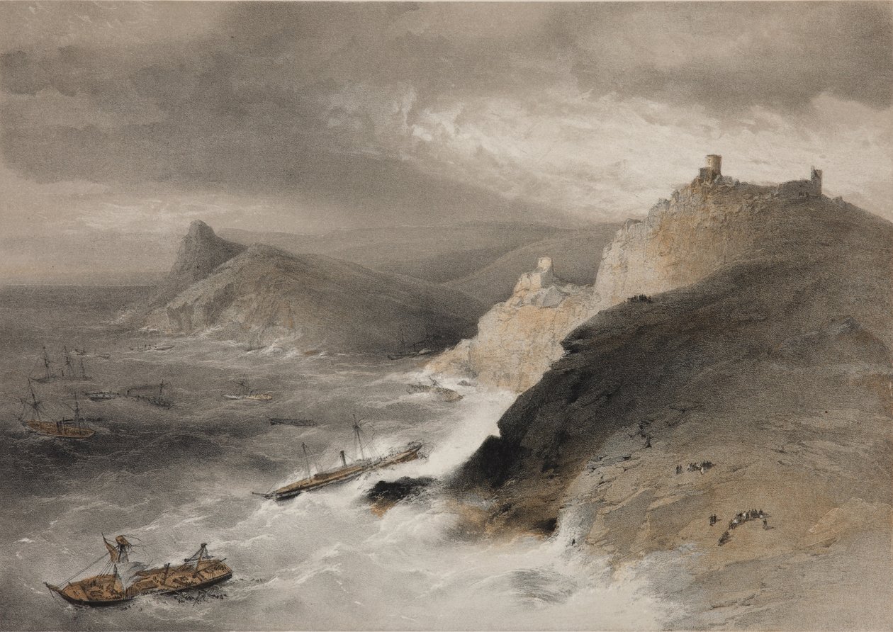 Bouře v zálivu Balaklava dne 14. listopadu 1854, 1855 od William Crimea Simpson