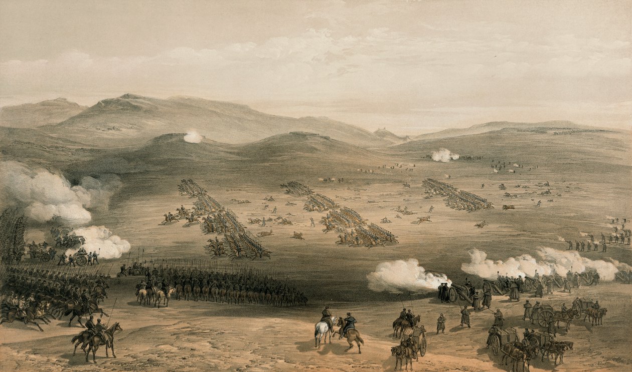Poplatek lehké brigády v bitvě u Balaclavy, 25. října 1854, 19. století od William Crimea Simpson