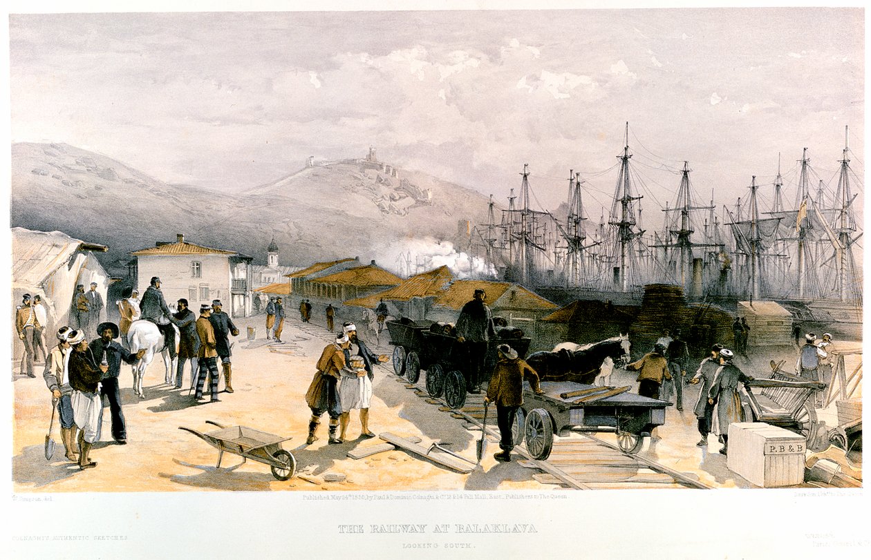 Železnice v Balaklavě, 1855-1856 od William Crimea Simpson
