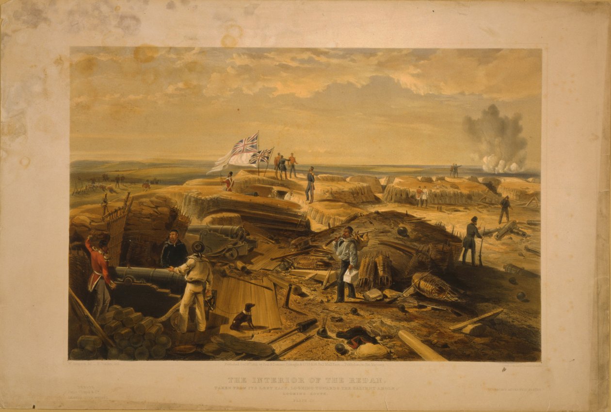 Interiér Redanu pořízen z jeho levého obličeje, 1855 od William Crimea Simpson