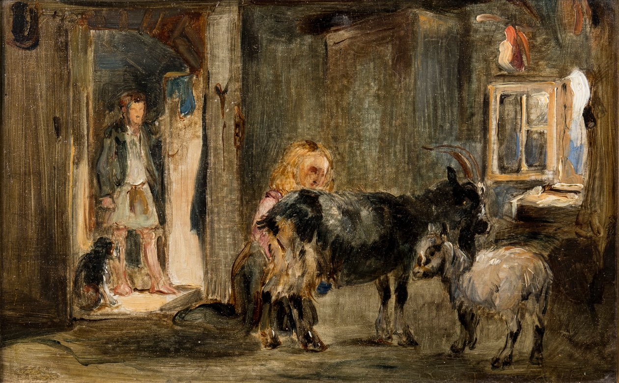 Studie pro The Goat Herds Cottage, 1832 od William Simson