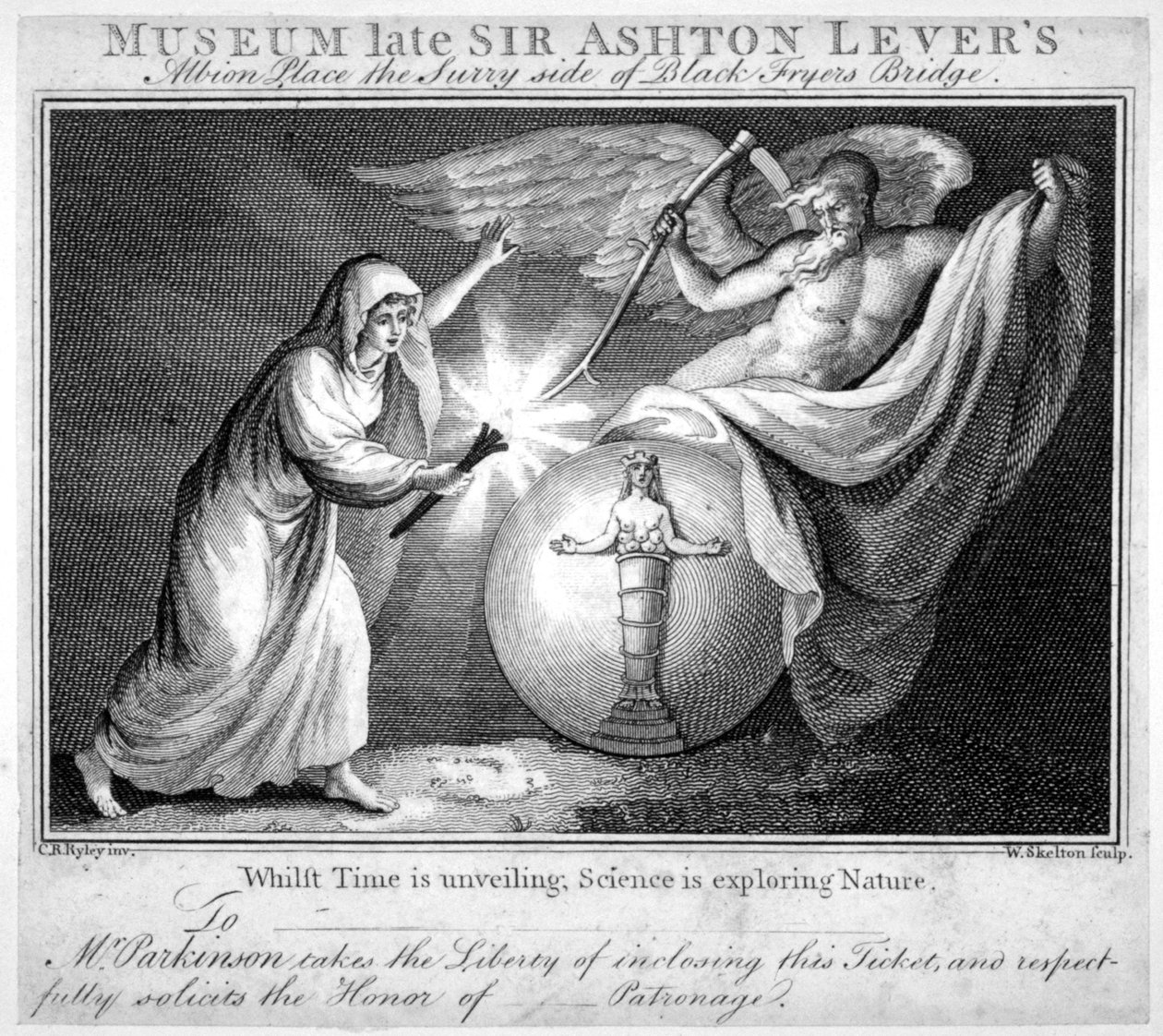 Vstupenka do Leverian Museum, Albion Place, Southwark, Londýn, c1805 od William Skelton