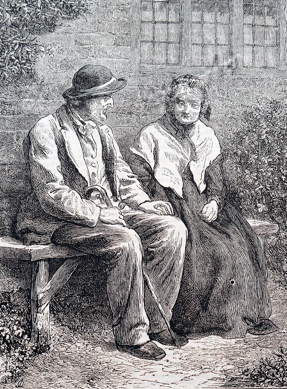 Starší pár. William Small (1843-1929), anglický ilustrátor. 1880 (rytina) od William Small