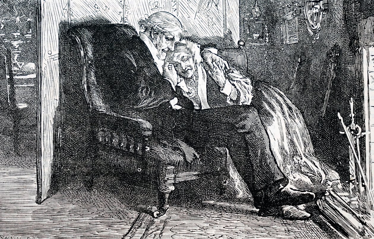 Starší pár. William Small (1843-1929), anglický ilustrátor. 1880 (rytina) od William Small