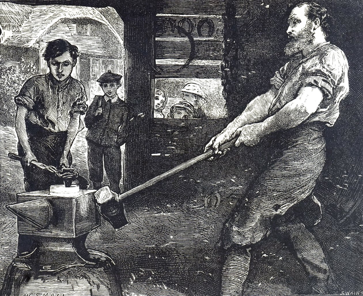 Rytina zobrazující vesnického kováře od William Small