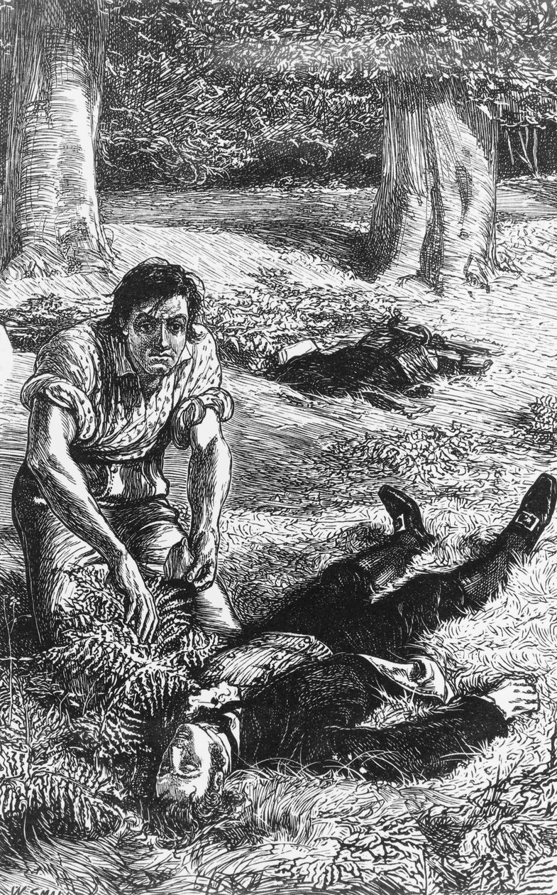 Ilustrace pro Adama Bedeho, román George Eliota (1819-1880), rytina od William Small