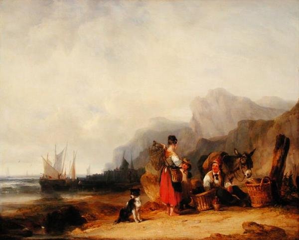 Rybáři krevet, kolem roku 1835 (olej na plátně) od William Snr. Shayer