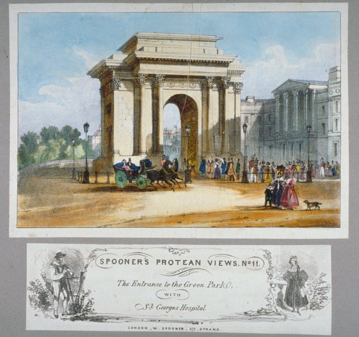 Hyde Park Corner, Londýn, c1835. od William Spooner
