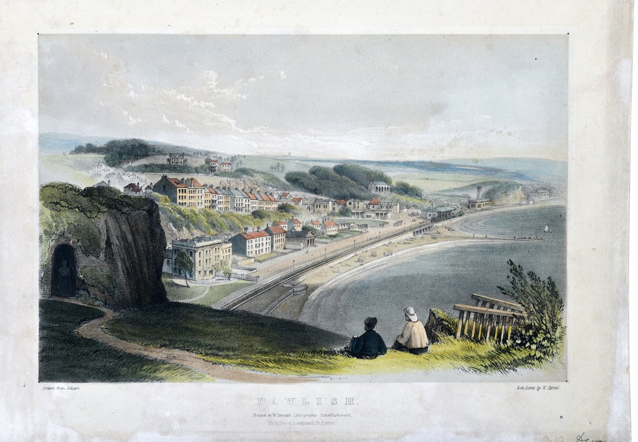 Dawlish c1845 (käsinvärinen litografia paperille) od William Spreat