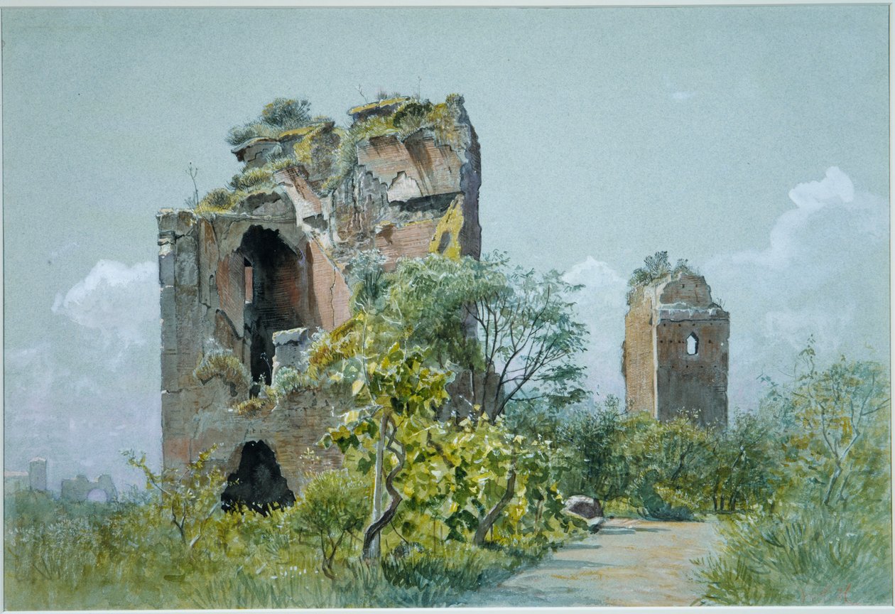 Trajánovy lázně (Sette Sale, Villa Brancaccio, Řím) od William Stanley Haseltine