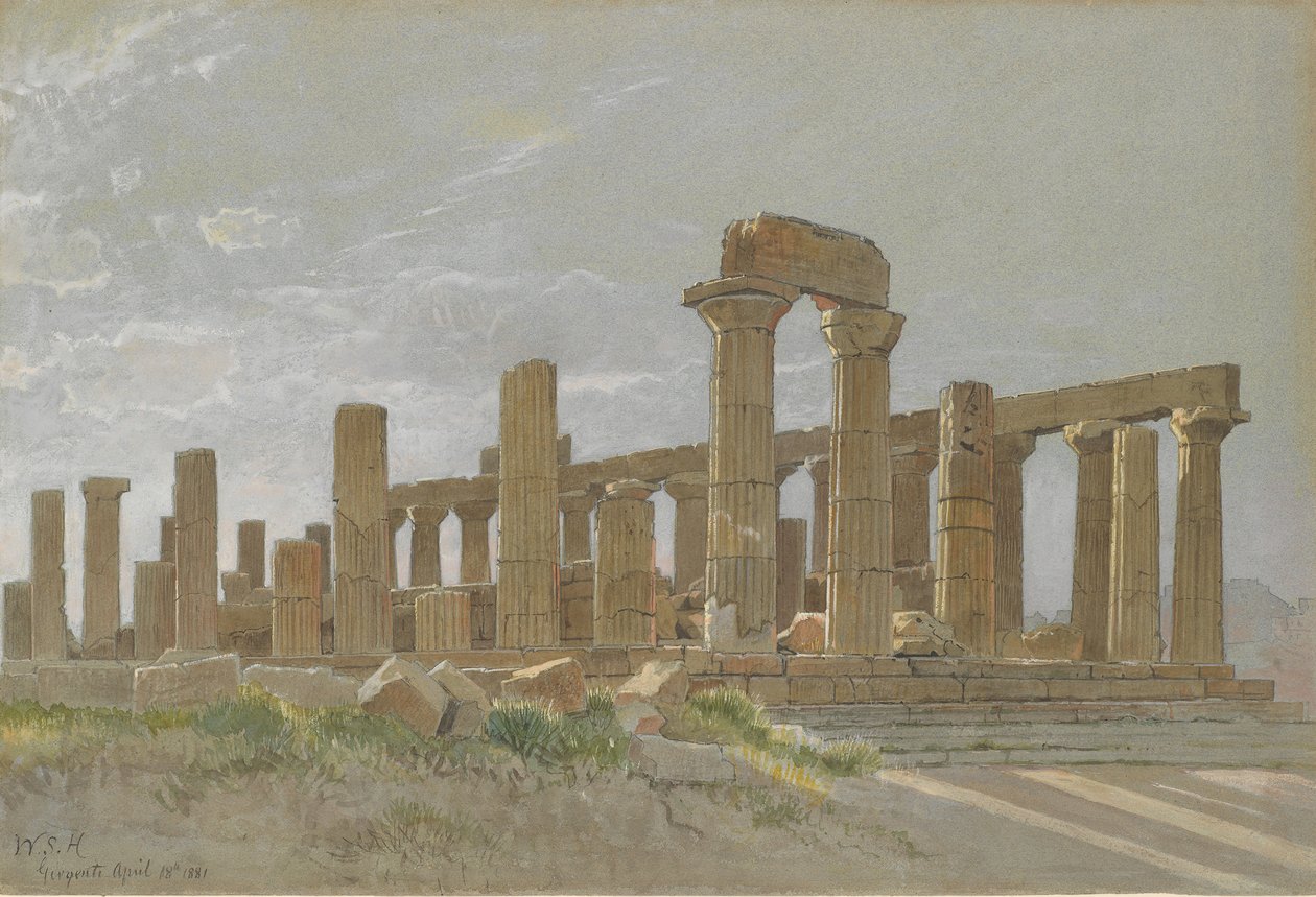 Girgenti Chrám Juno Lacinia v Agrigentum, 1881. od William Stanley Haseltine