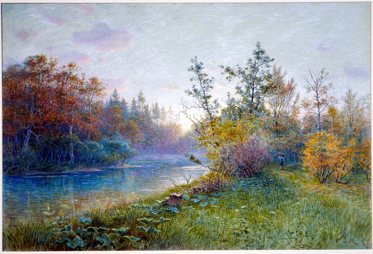 Mlýnský jez v Traunsteinu od William Stanley Haseltine