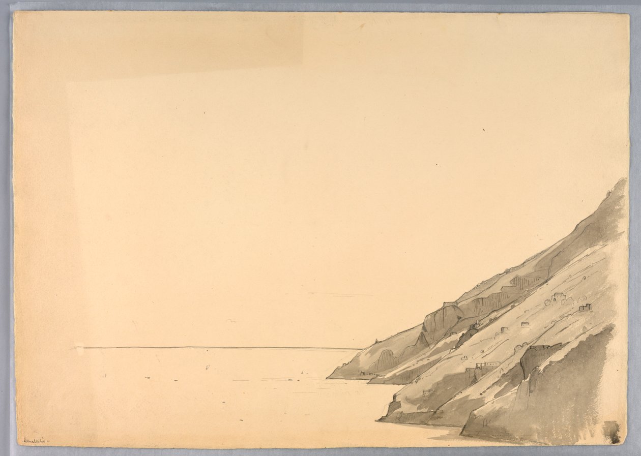 Studie pobřežního útesu, Amalphi, Itálie od William Stanley Haseltine