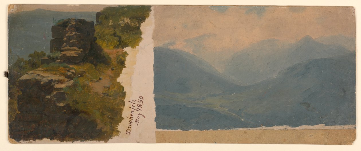 Studium krajiny, Drachenfels, Německo od William Stanley Haseltine