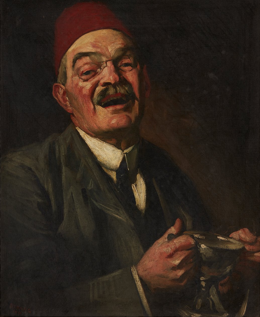Laughing Man - Autoportrét (olej na plátně) od William Strang