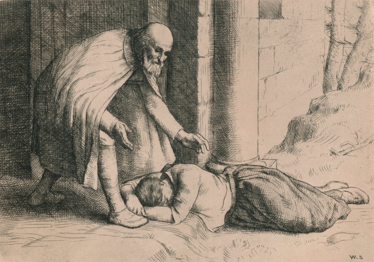 Mercy Swoons Before the Gate, c1916 od William Strang