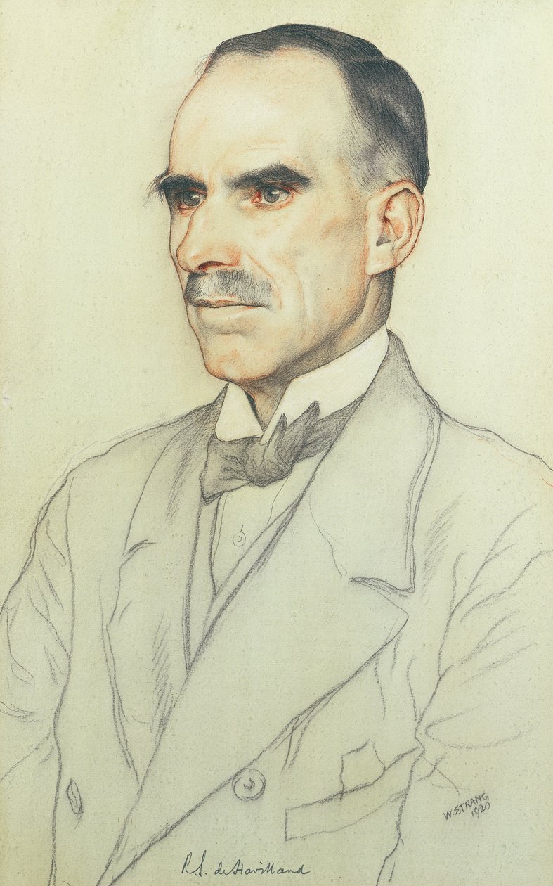 Portrét Williama de Havilland, 1920 (tužka a pastel na papíře) od William Strang