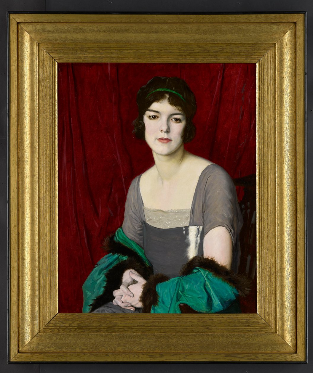 Zelený plášť, Portrét herečky slečny Barbary Horderové, 1918 od William Strang
