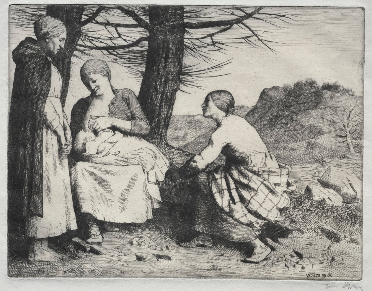 Žena a dítě, c. 1886. od William Strang