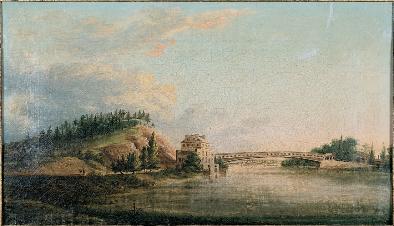Pohled na most přes řeku Schuylkill, c.1815 od William Strickland