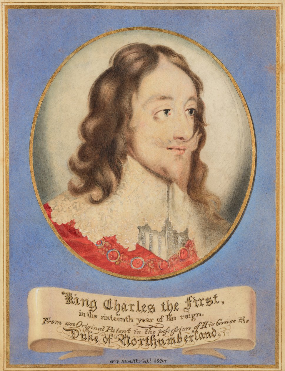 Král Karel I. v šestnáctém roce své vlády, podle originálního portrétu v držení Jeho Milosti vévody z Northumberlandu. od William Strutt