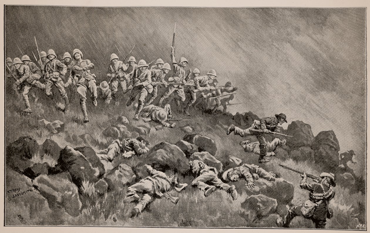 Velký útok na Ladysmith: The Devons Clearing Wagon Hill od William T. Maud