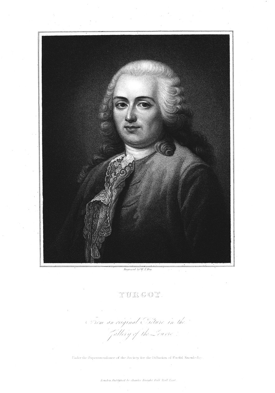 Anne Robert Jacques Turgot, francouzský politik a ekonom, počátek 19. století od William Thomas Fry