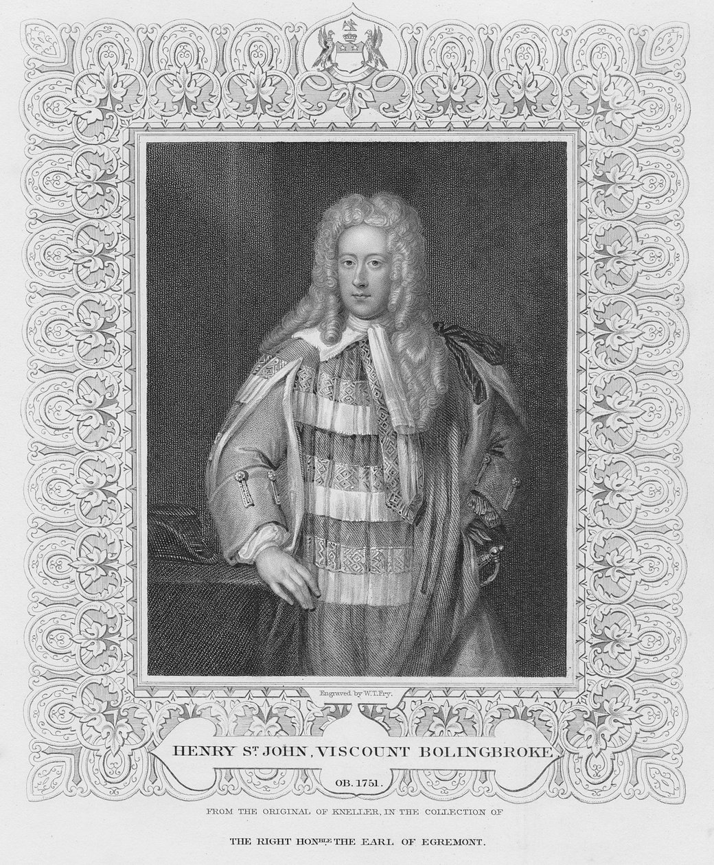 Portrét Henry St. John Vikomt Bolingbroke od William Thomas Fry