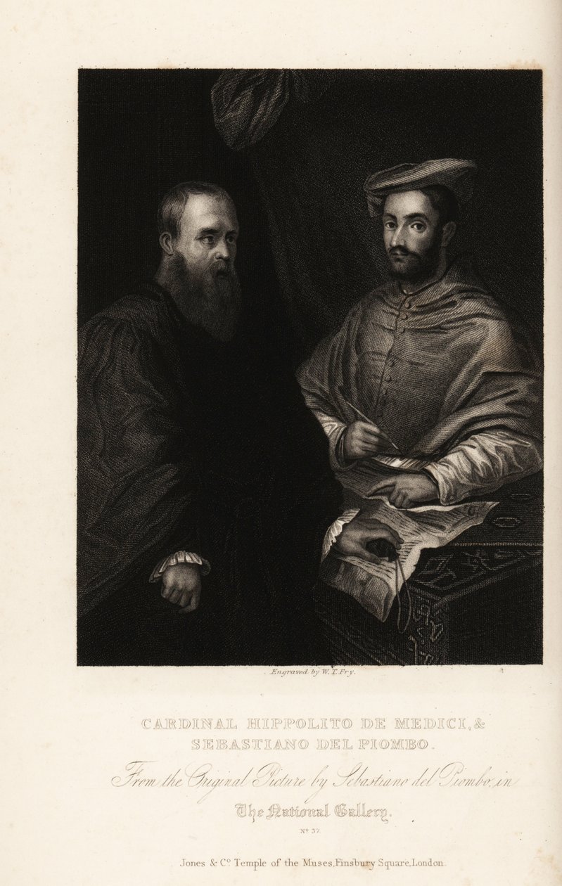 Portrét Sebastiana del Piomba, italského malíře vrcholné renesance a raného manýristického období, cca 1485-1547, s kardinálem Ippolito de
