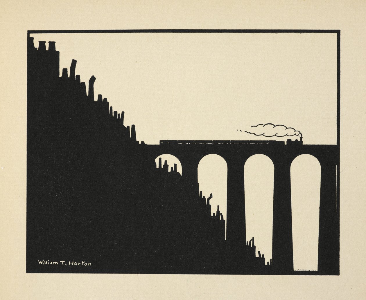 Viadukt, deska 37 z knihy „A Book of Images, kterou představil W. B. Yeats“ od William Thomas Horton