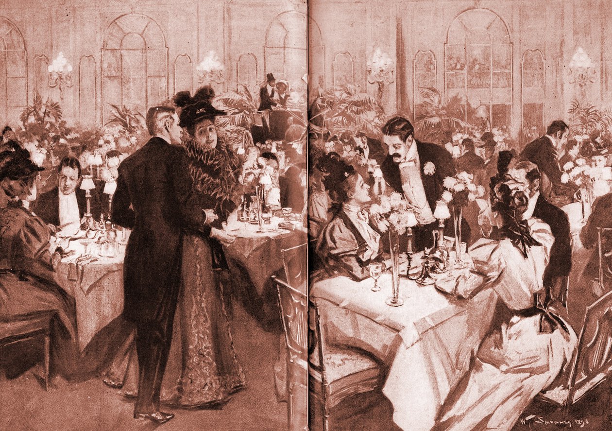 Členové vyšší společnosti v hotelu Waldorf od William Thomas Smedley
