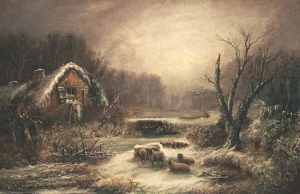 Zalesněná zimní krajina od William Thomas Such
