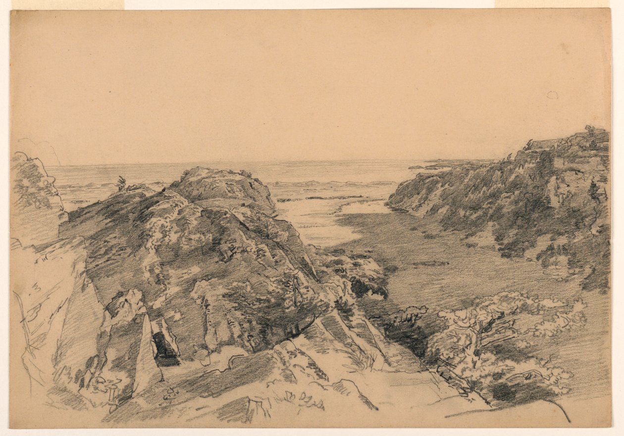 Kresba, Ráj a očistec, Middletown, Rhode Island, asi 1875-80 od William Trost Richards