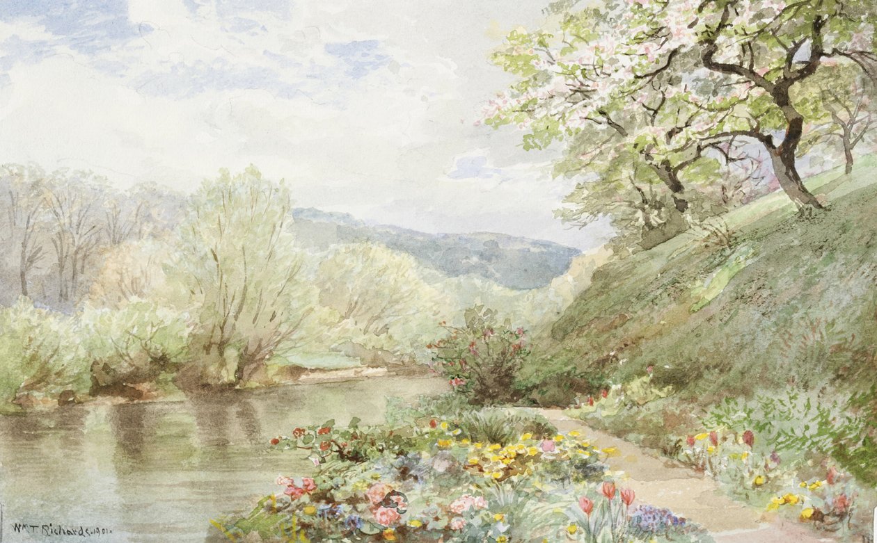 Zahrada Fidelia Bridges v Canaan, Connecticut od William Trost Richards