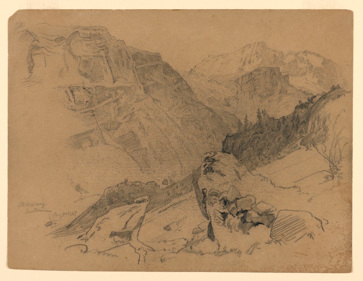 Krajina, Steckelberg, Švýcarsko od William Trost Richards