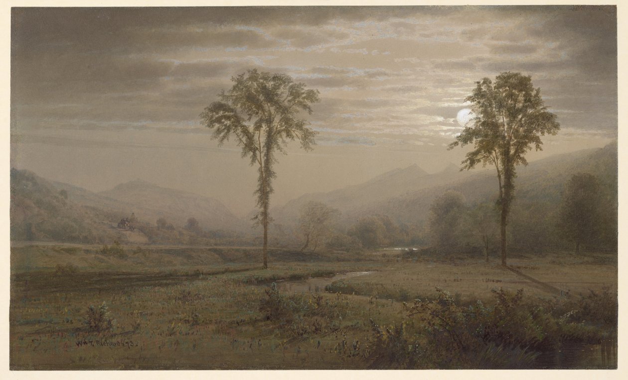 Měsíční svit na hoře Lafayette, New Hampshire od William Trost Richards