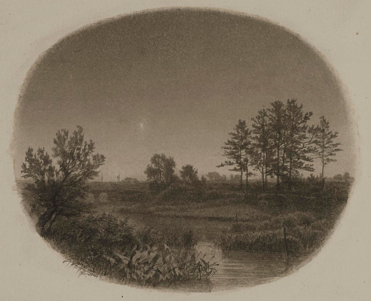 Říční krajina s večernicí od William Trost Richards