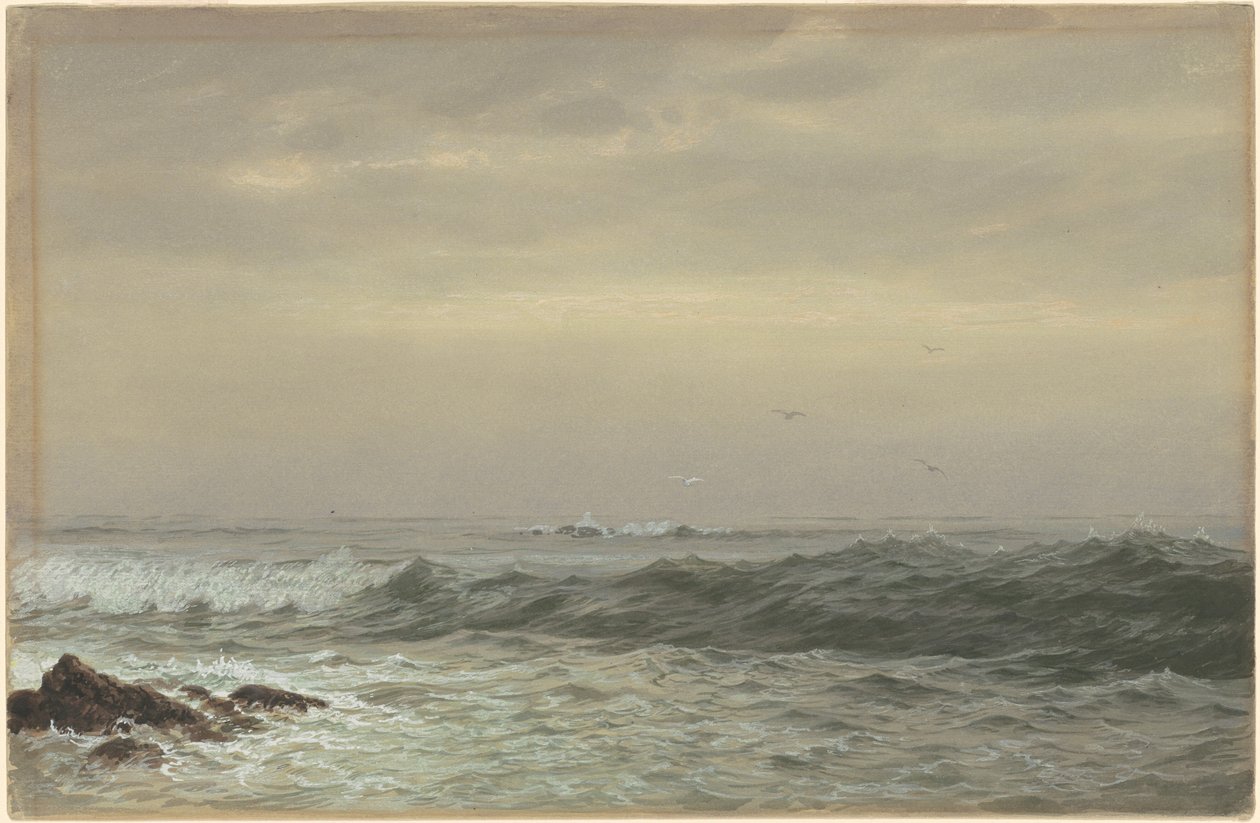 Skály a lámající se vlny od William Trost Richards