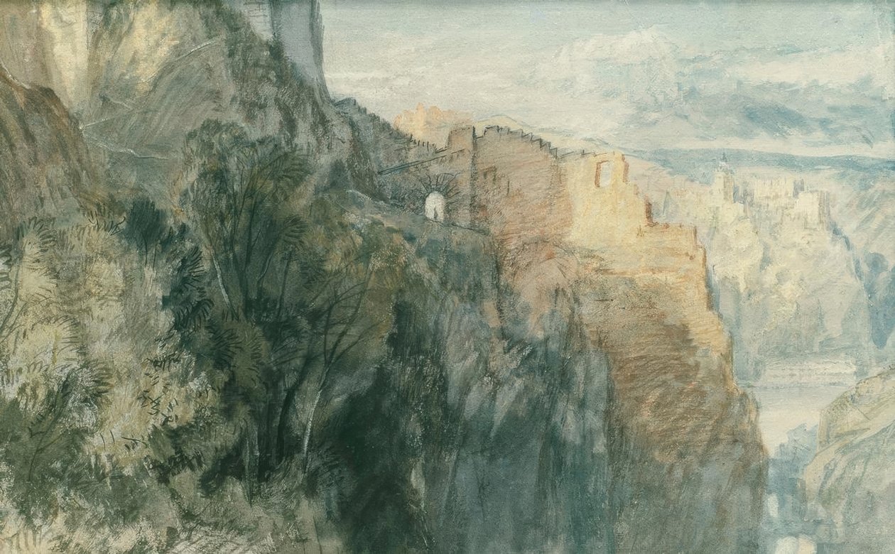 Hrad Katz s výhledem na zámek Rheinfels od Joseph Mallord William Turner