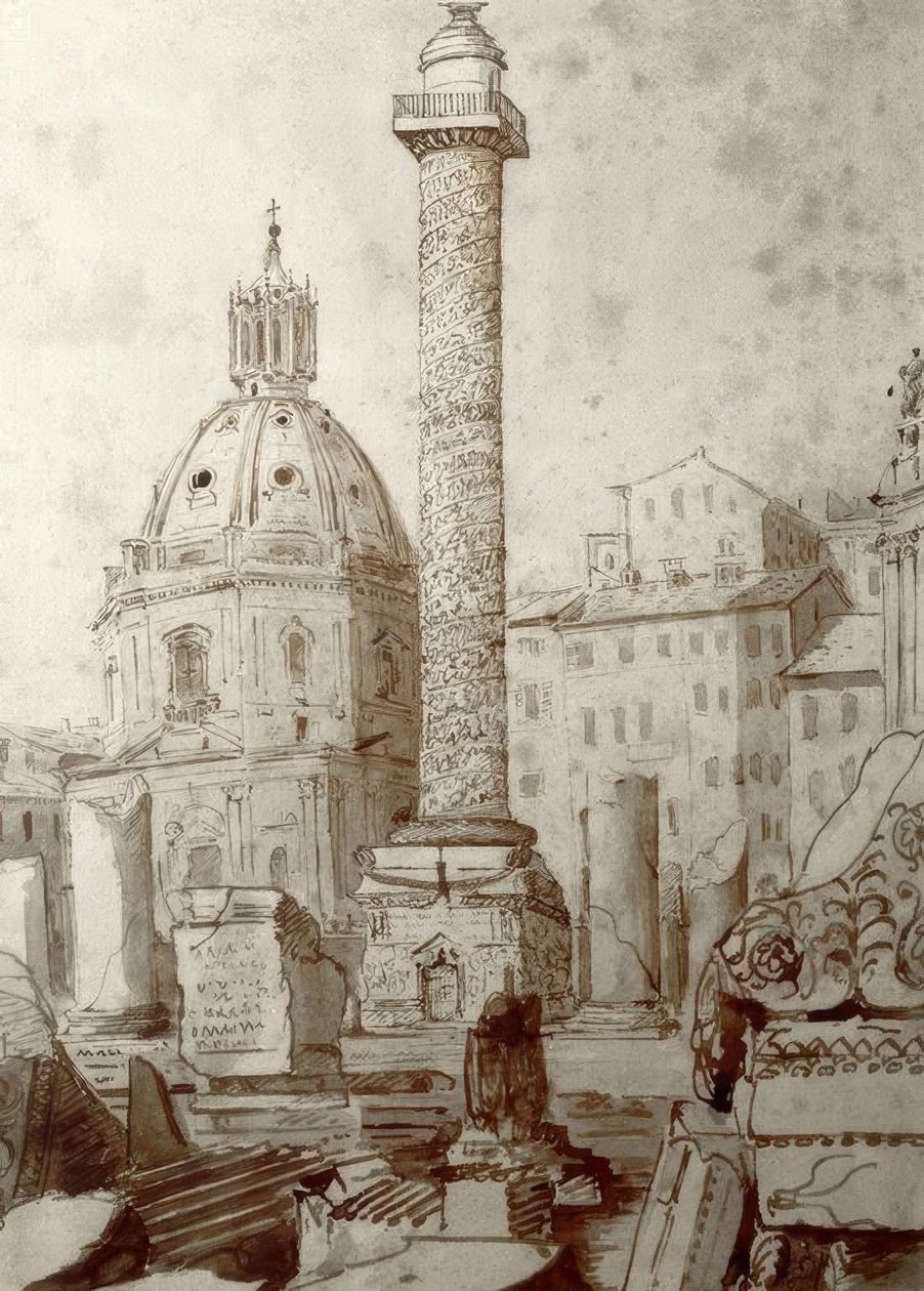 Trajánův sloup v Římě od Joseph Mallord William Turner