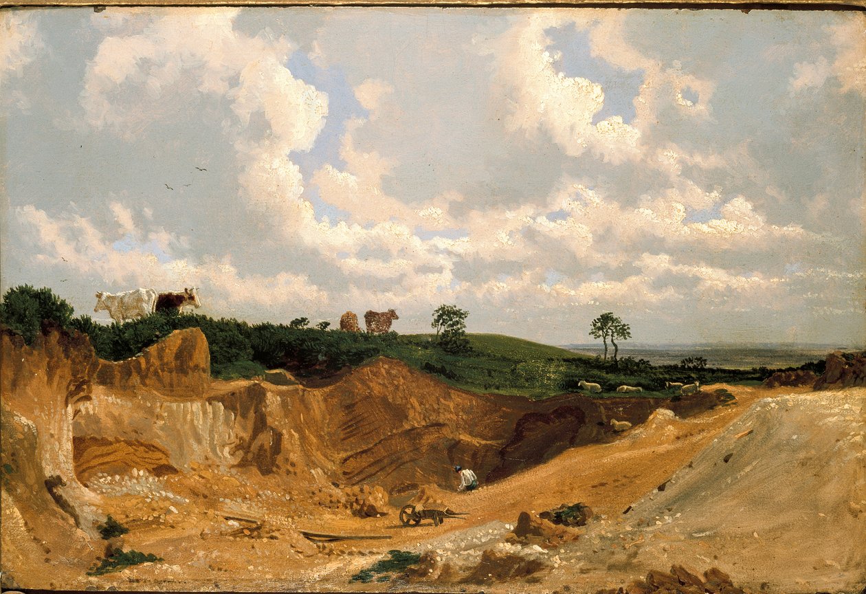 Gravel Pit on Shotover Hill, poblíž Oxfordu, c1818 od Joseph Mallord William Turner