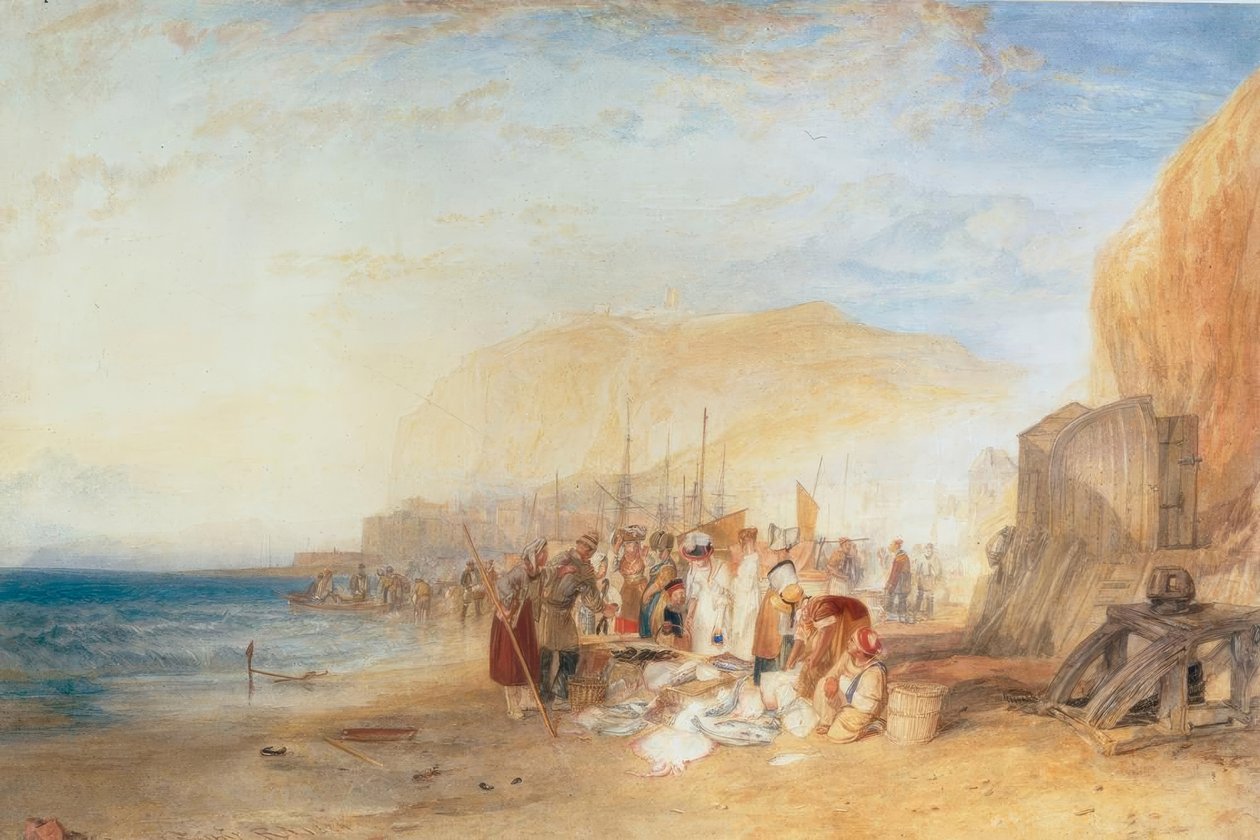 Hastings: Rybí trh na Sands, časné ráno od Joseph Mallord William Turner