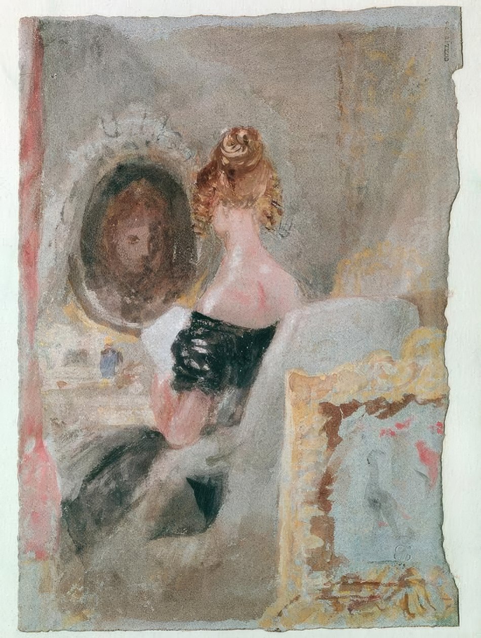 Interiér v Petworth House: žena před zrcadlem od Joseph Mallord William Turner