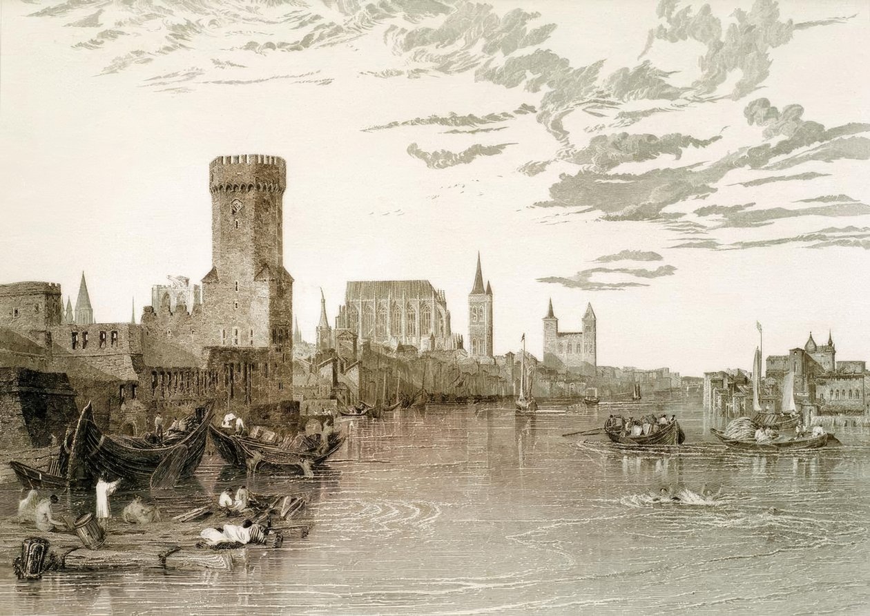 Pohled na Kolín nad Rýnem od řeky od Joseph Mallord William Turner