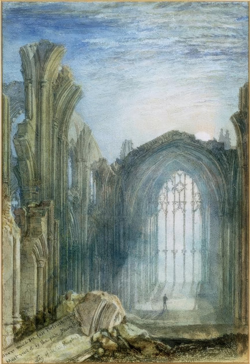 Melrose Abbey: Ilustrace k filmu Sira Waltera Scotta The La od Joseph Mallord William Turner